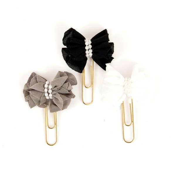 White Noir Planner Clips