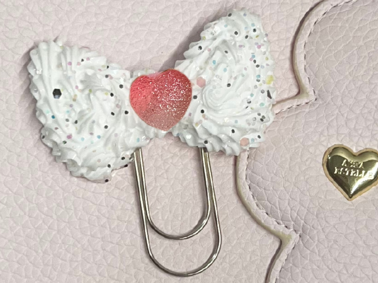 Heart of Glitter Bow Clip