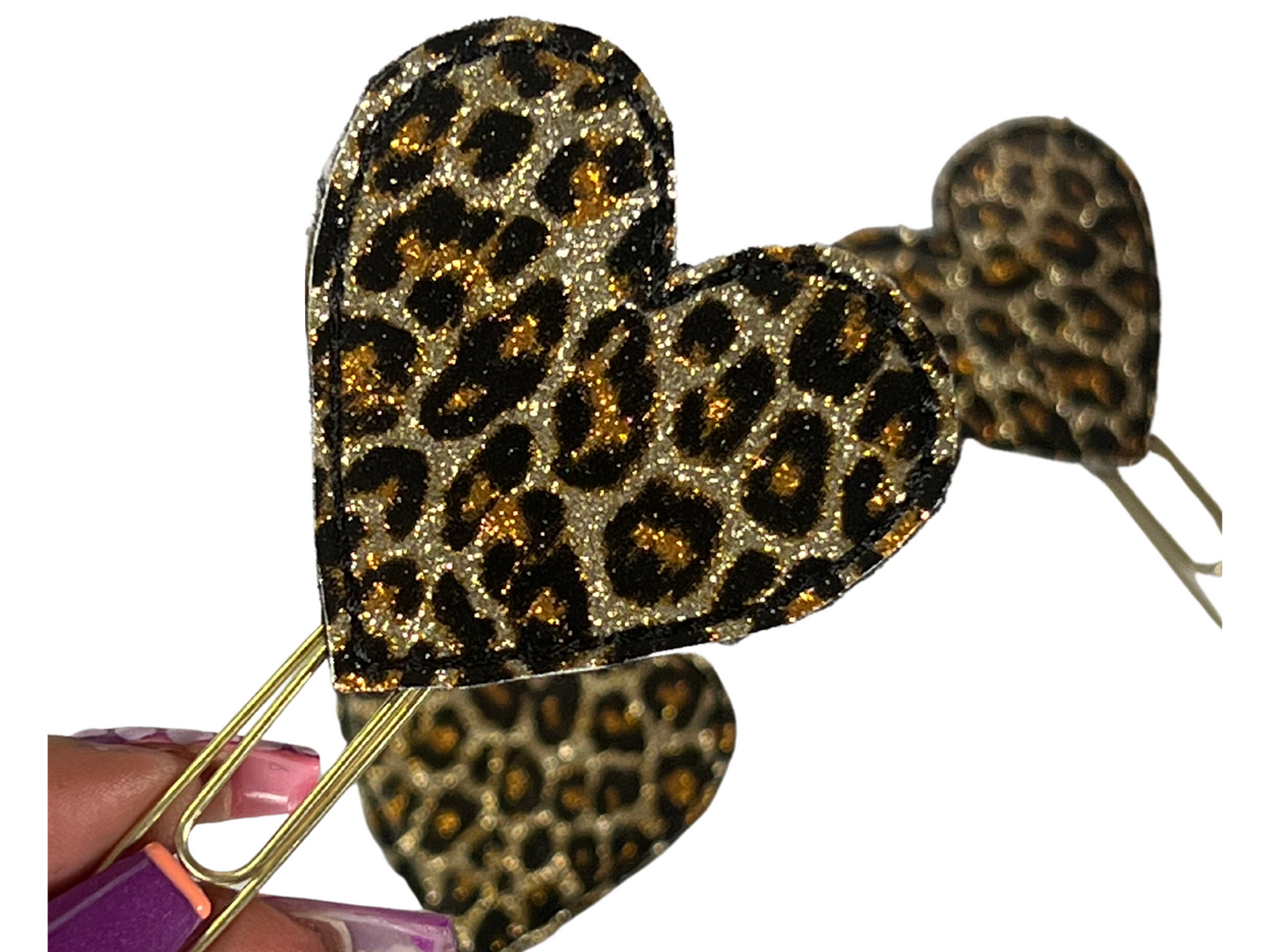 Leopard Heart Feltie Clip