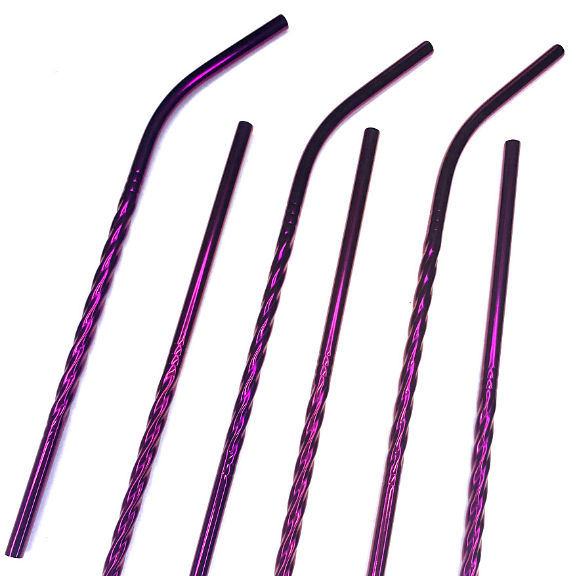 Purple Twist Straw Set