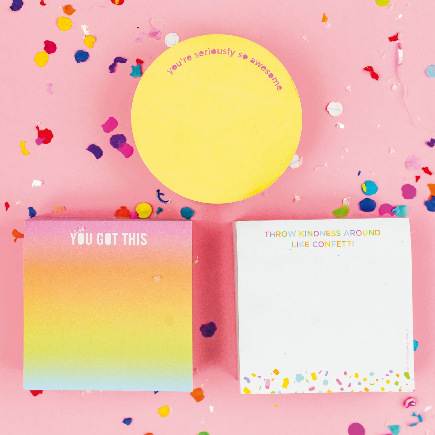 Throw Kindness Like Confetti Sticky Reminder Cube
